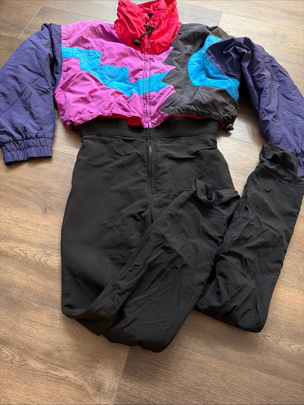 Women’s Colorblock Ski Snowsuit Jacket - Black , Purple, Pink, Teal